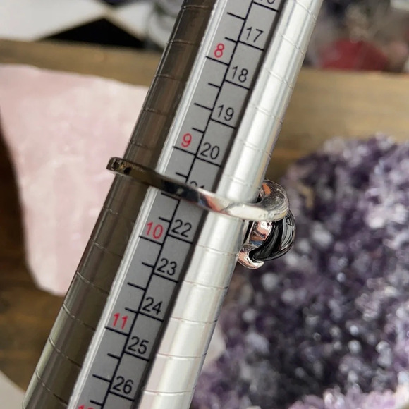 Black onyx silver bohemian colorful ring fall vibes - Picture 3 of 6